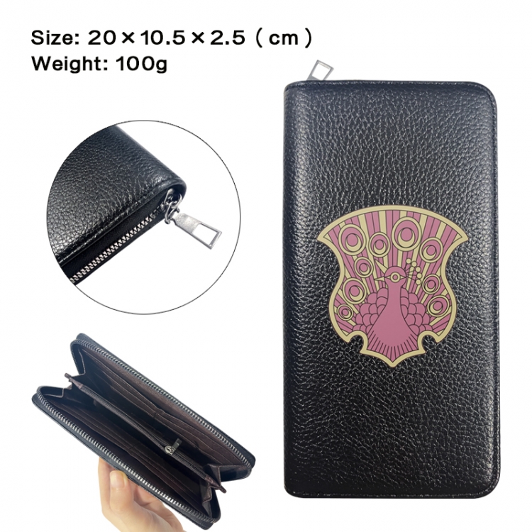 Black Clover Anime printed PU folding long zippered wallet with zero wallet 20x10.5x2.5cm