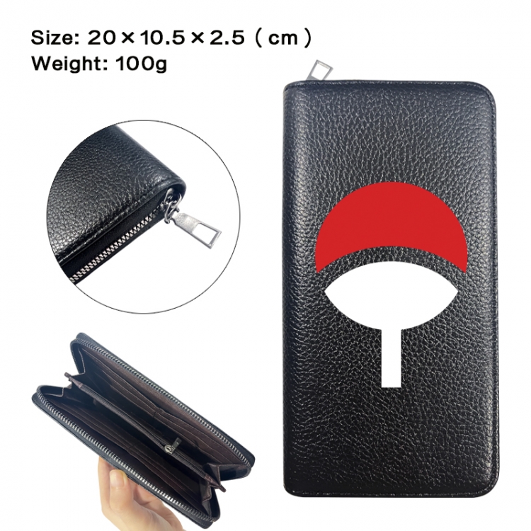 Naruto Anime printed PU folding long zippered wallet with zero wallet 20x10.5x2.5cm