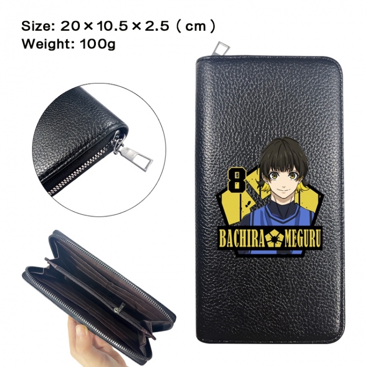 BLUE LOCK Anime printed PU folding long zippered wallet with zero wallet 20x10.5x2.5cm