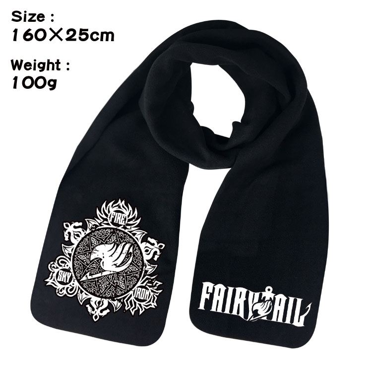 Fairy tail Anime full color high-quality fleece scarf 160X25CM