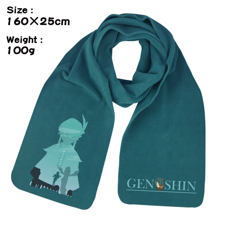 Genshin Impact Anime full color high-quality fleece scarf 160X25CM