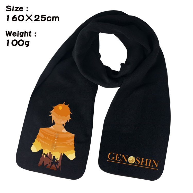 Genshin Impact Anime full color high-quality fleece scarf 160X25CM