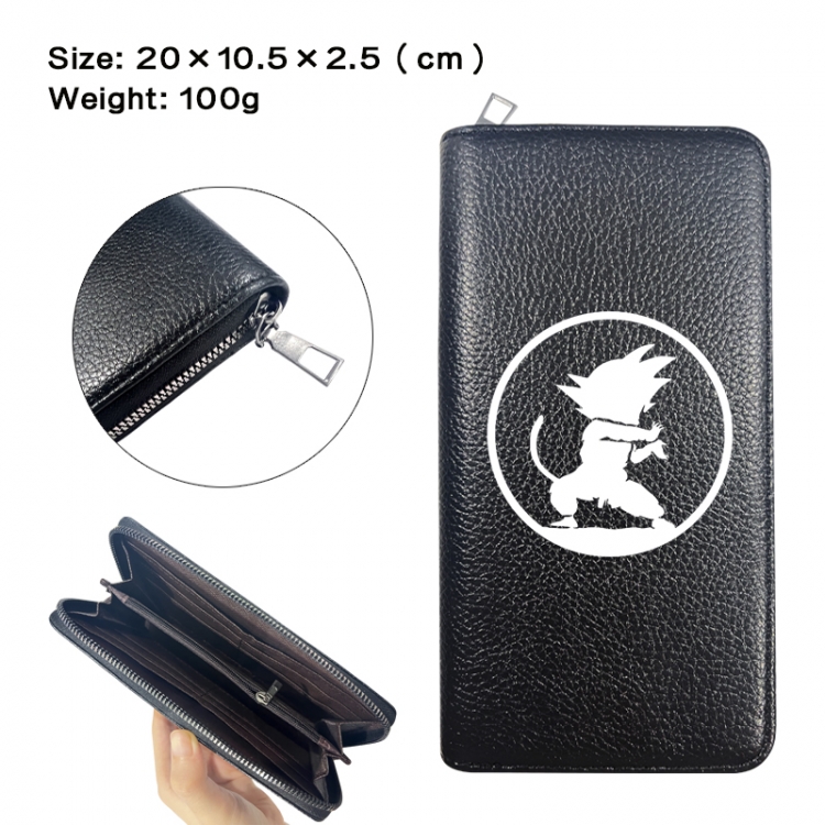DRAGON BALL Anime printed PU folding long zippered wallet with zero wallet 20x10.5x2.5cm