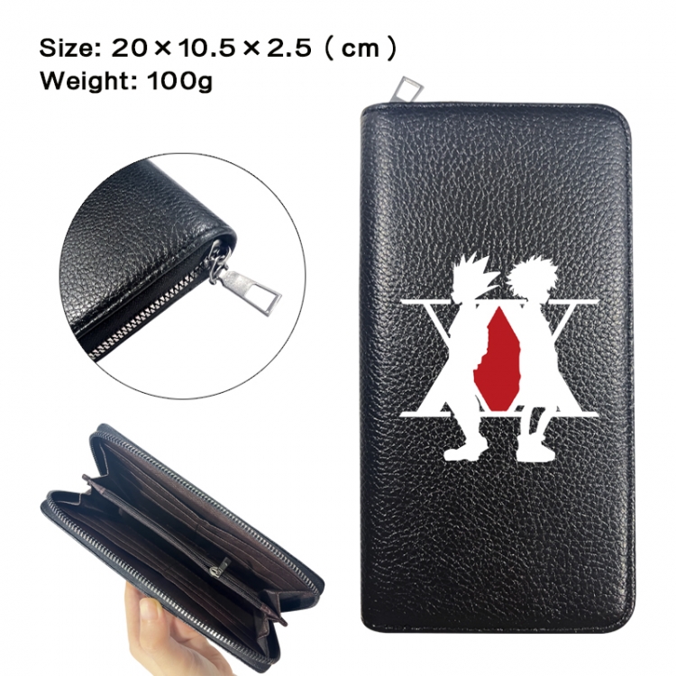 HunterXHunter Anime printed PU folding long zippered wallet with zero wallet 20x10.5x2.5cm