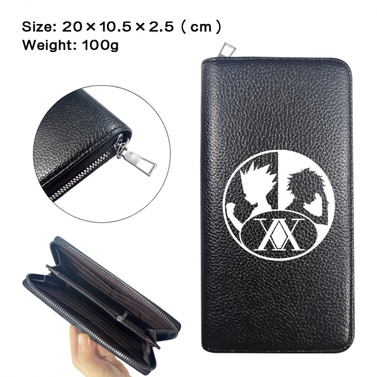 HunterXHunter Anime printed PU folding long zippered wallet with zero wallet 20x10.5x2.5cm