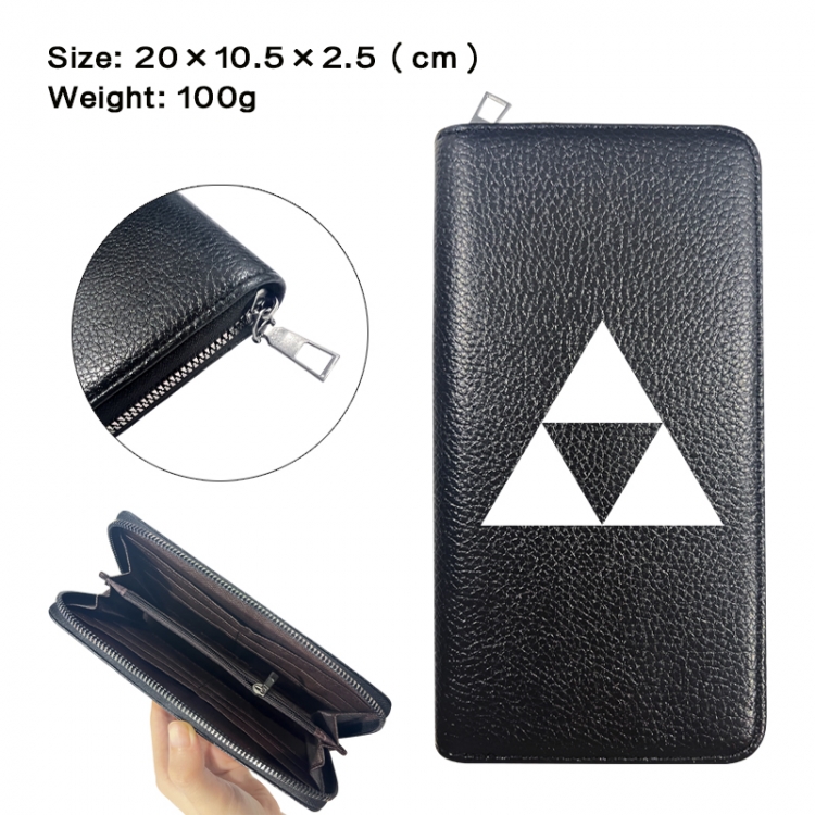 The Legend of Zelda Anime printed PU folding long zippered wallet with zero wallet 20x10.5x2.5cm