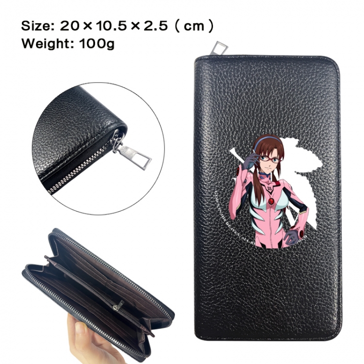 EVA Anime printed PU folding long zippered wallet with zero wallet 20x10.5x2.5cm