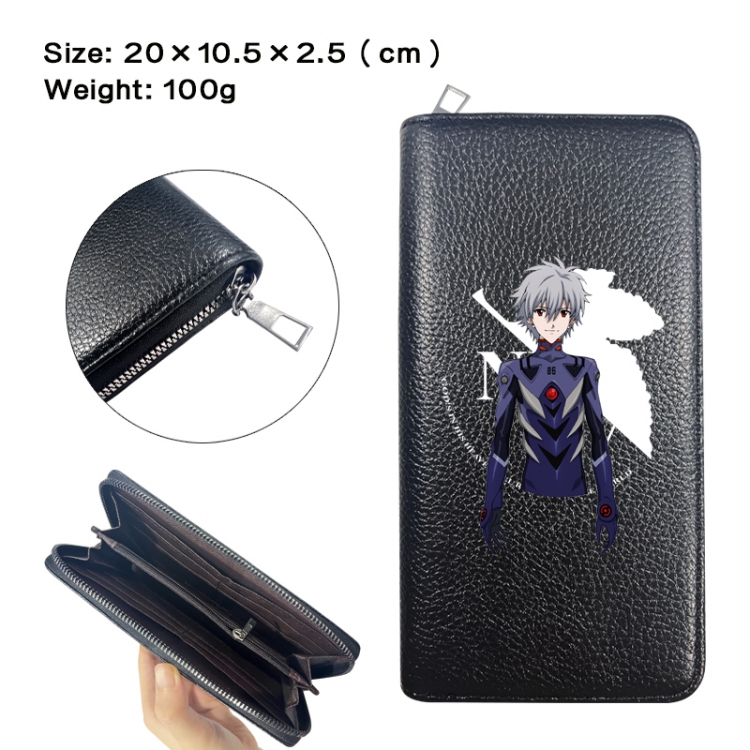 EVA Anime printed PU folding long zippered wallet with zero wallet 20x10.5x2.5cm