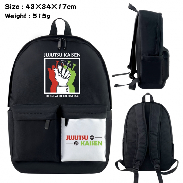 Jujutsu Kaisen Anime black and white classic waterproof canvas backpack 43X34X17CM