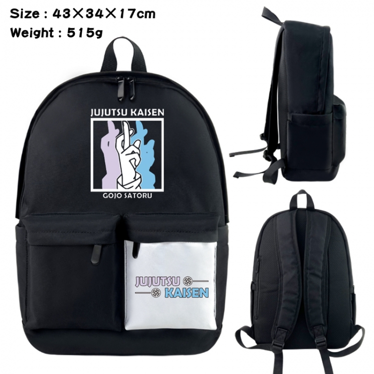 Jujutsu Kaisen Anime black and white classic waterproof canvas backpack 43X34X17CM