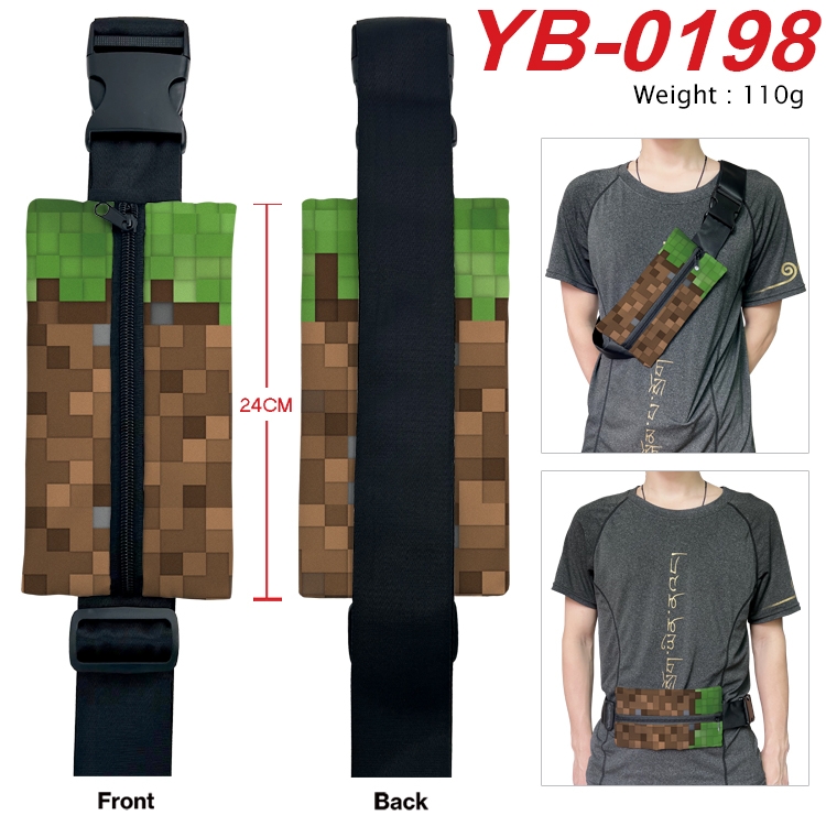 Minecraft Anime Canvas Shoulder Bag Chest Bag Waist Bag 110g YB-0198