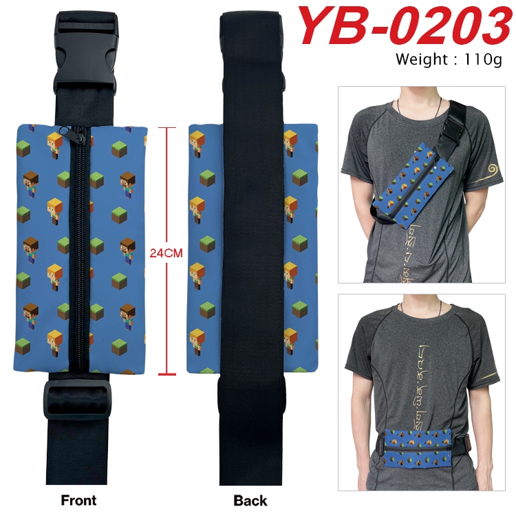 Minecraft Anime Canvas Shoulder Bag Chest Bag Waist Bag 110g YB-0203
