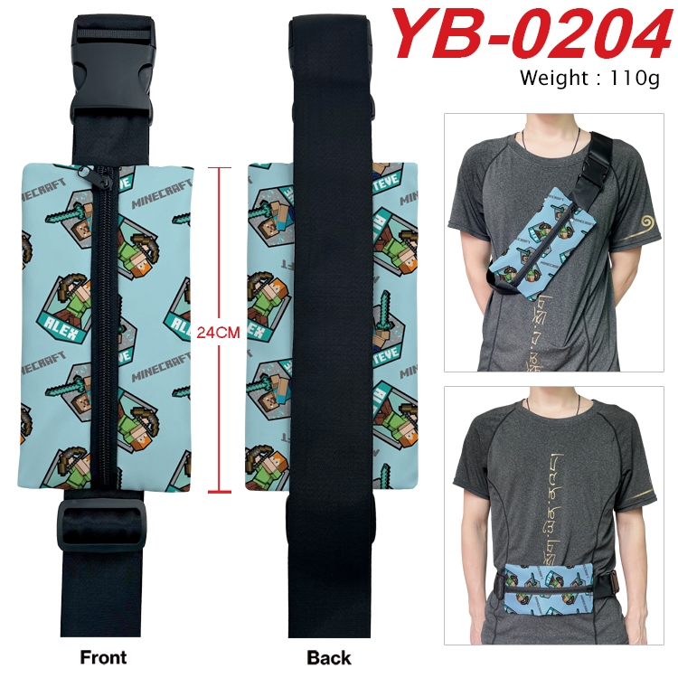 Minecraft Anime Canvas Shoulder Bag Chest Bag Waist Bag 110g YB-0204