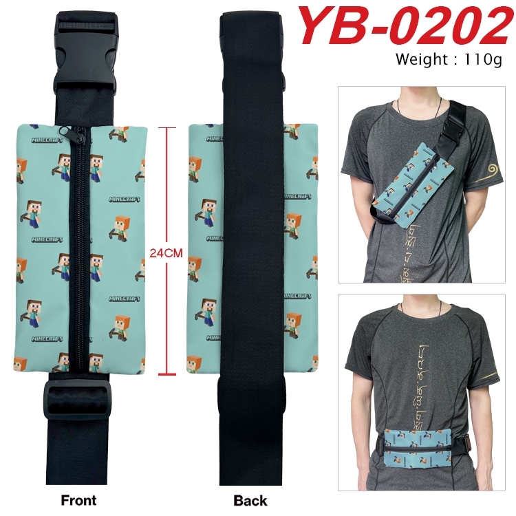 Minecraft Anime Canvas Shoulder Bag Chest Bag Waist Bag 110g YB-0202