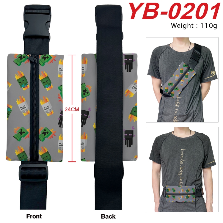 Minecraft Anime Canvas Shoulder Bag Chest Bag Waist Bag 110g YB-0201