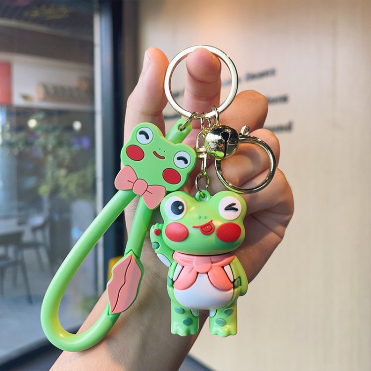 frog 3D stereosc car keychain bag hanging accessories price for 5 pcs