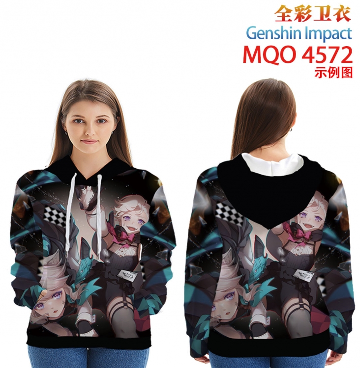 Genshin Impact Long Sleeve Hooded Full Color Patch Pocket Sweatshirt from XXS to 4XL  MQO-4572-3