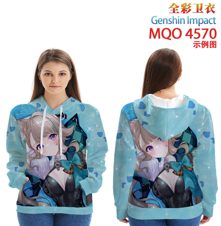 Genshin Impact Long Sleeve Hooded Full Color Patch Pocket Sweatshirt from XXS to 4XL MQO-4570-3