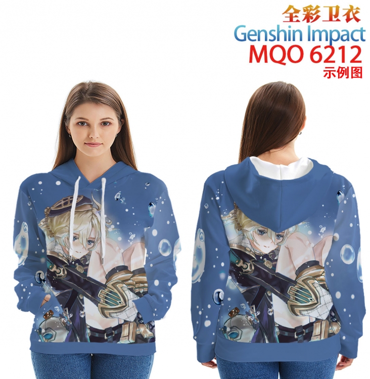 Genshin Impact Long Sleeve Hooded Full Color Patch Pocket Sweatshirt from XXS to 4XL MQO 6212