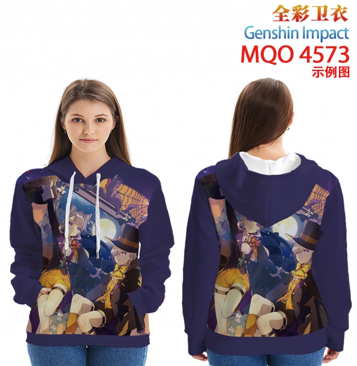 Genshin Impact Long Sleeve Hooded Full Color Patch Pocket Sweatshirt from XXS to 4XL MQO-4573-3