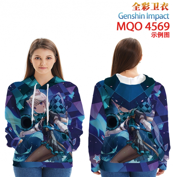 Genshin Impact Long Sleeve Hooded Full Color Patch Pocket Sweatshirt from XXS to 4XL MQO-4569-3