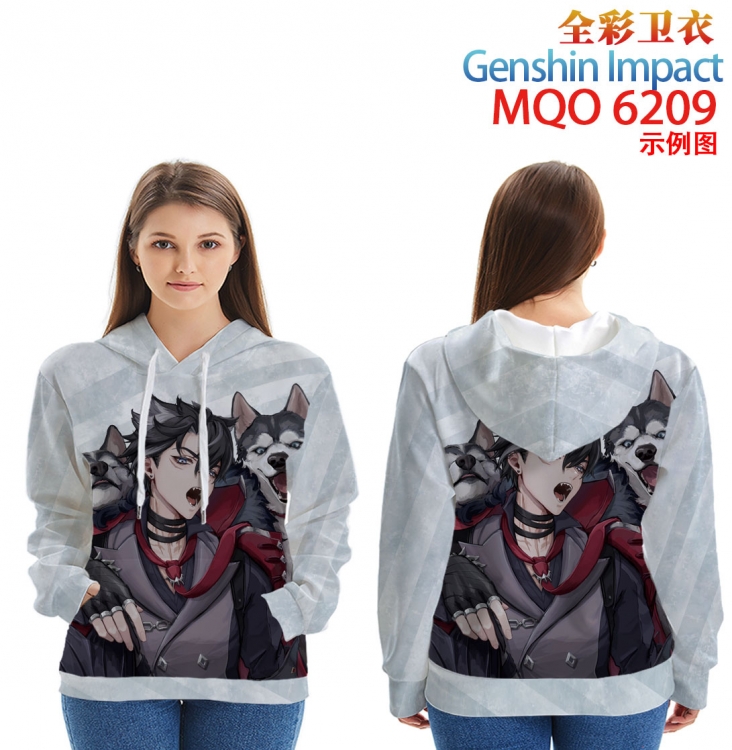 Genshin Impact Long Sleeve Hooded Full Color Patch Pocket Sweatshirt from XXS to 4XL MQO 6209