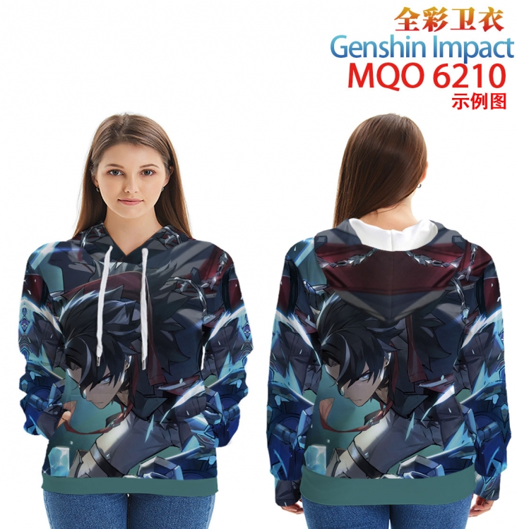 Genshin Impact Long Sleeve Hooded Full Color Patch Pocket Sweatshirt from XXS to 4XL MQO 6210