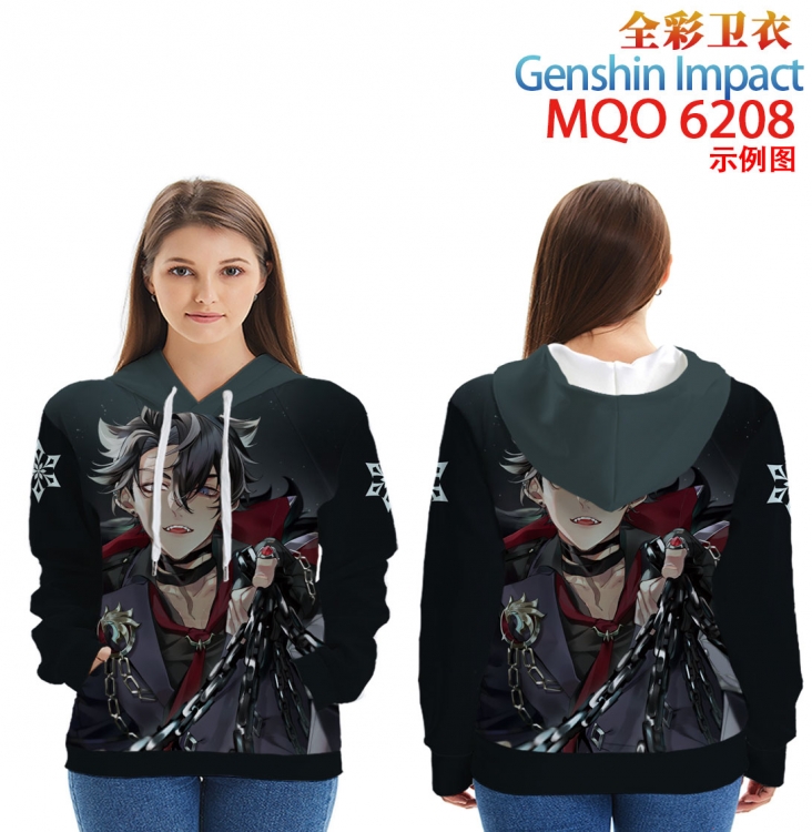 Genshin Impact Long Sleeve Hooded Full Color Patch Pocket Sweatshirt from XXS to 4XL MQO 6208
