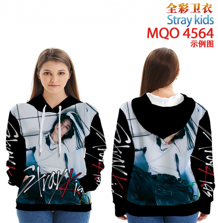 Stray Kids  Long Sleeve Hooded Full Color Patch Pocket Sweatshirt from XXS to 4XL MQO-4564-3