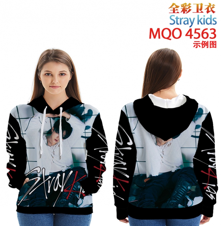 Stray Kids  Long Sleeve Hooded Full Color Patch Pocket Sweatshirt from XXS to 4XL MQO-4563-3