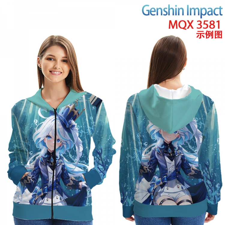 Genshin Impact Anime Zip patch pocket sweatshirt jacket Hoodie from 2XS to 4XL MQX 3581