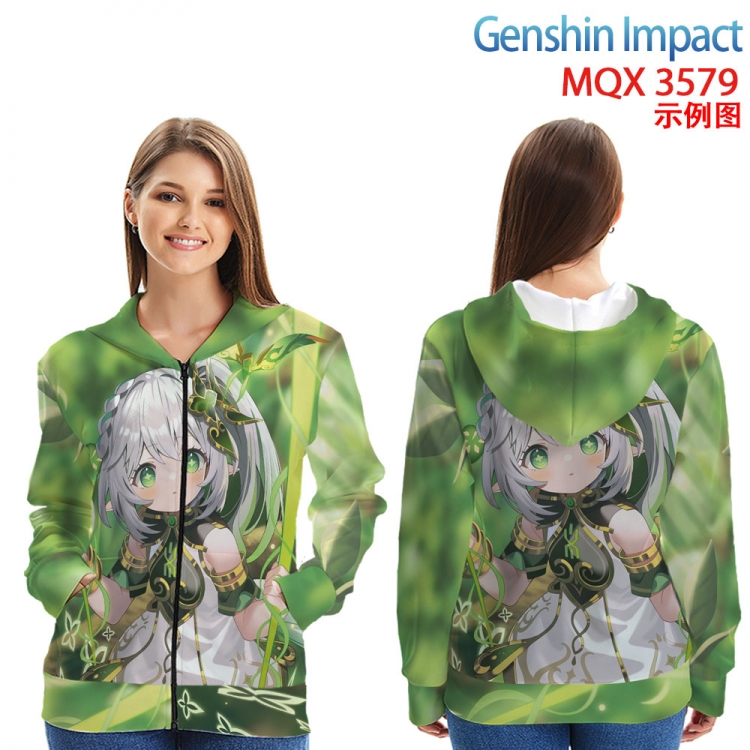 Genshin Impact Anime Zip patch pocket sweatshirt jacket Hoodie from 2XS to 4XL MQX 3579