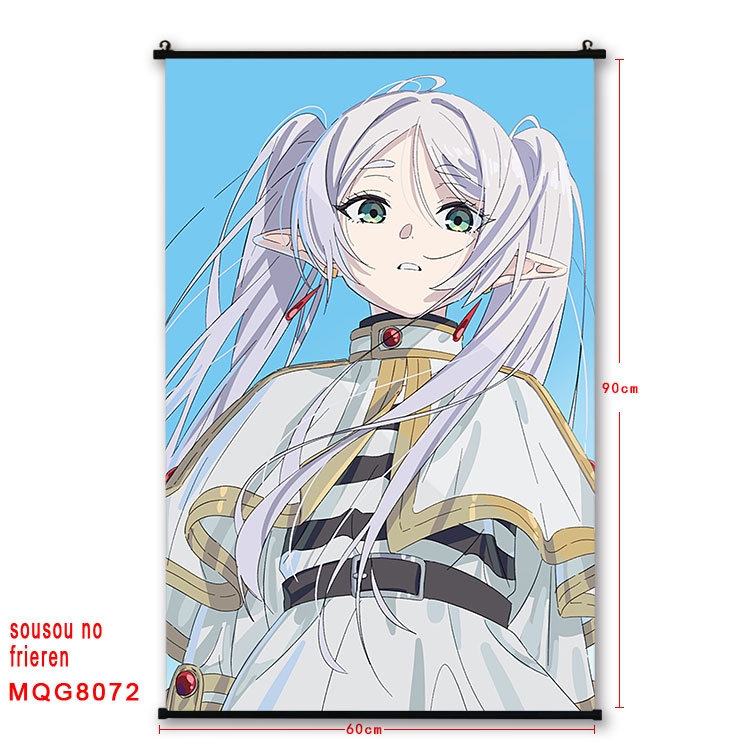 Frieren: Beyond Journeys End Anime black Plastic rod Cloth painting Wall Scroll 60X90CM  MQG-8072