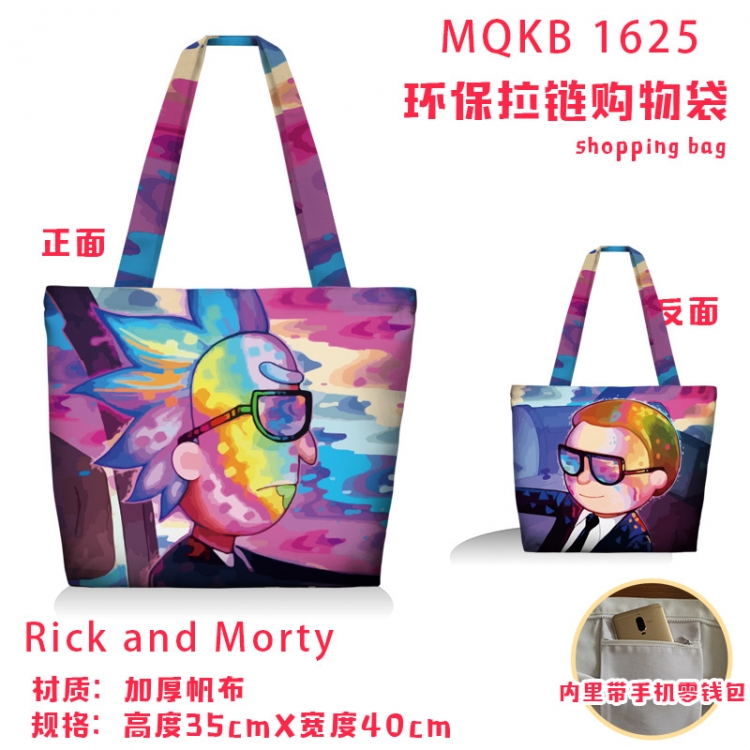 Rick and Morty Anime cartoon canvas shoulder bag student crossbody bag 35x40cm MQKB-1625