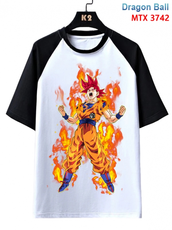 DRAGON BALL Anime raglan sleeve cotton T-shirt from XS to 3XL MTX-3742