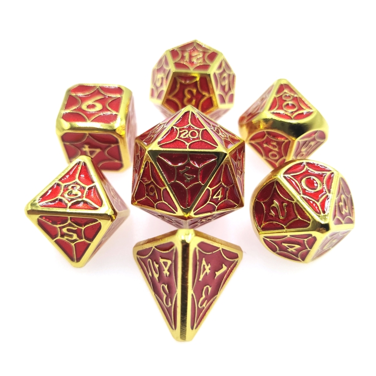 Mesh style Zinc alloy metal entertainment dice board game tools iron box packaging   a set of 7  HYX-067
