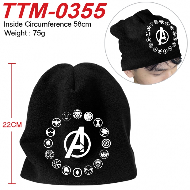 Superhero Printed plush cotton hat with a hat circumference of 58cm 75g (adult size)  TTM-0355