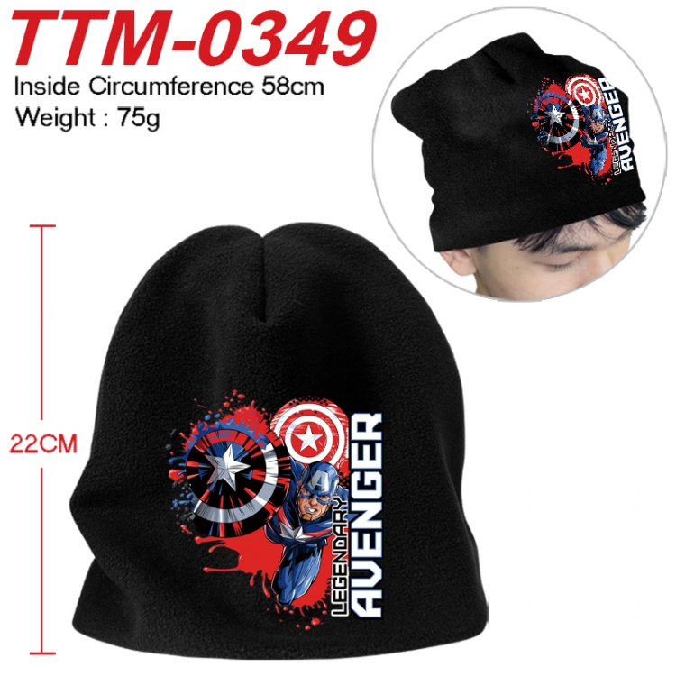 Superhero Printed plush cotton hat with a hat circumference of 58cm 75g (adult size)  TTM-0349