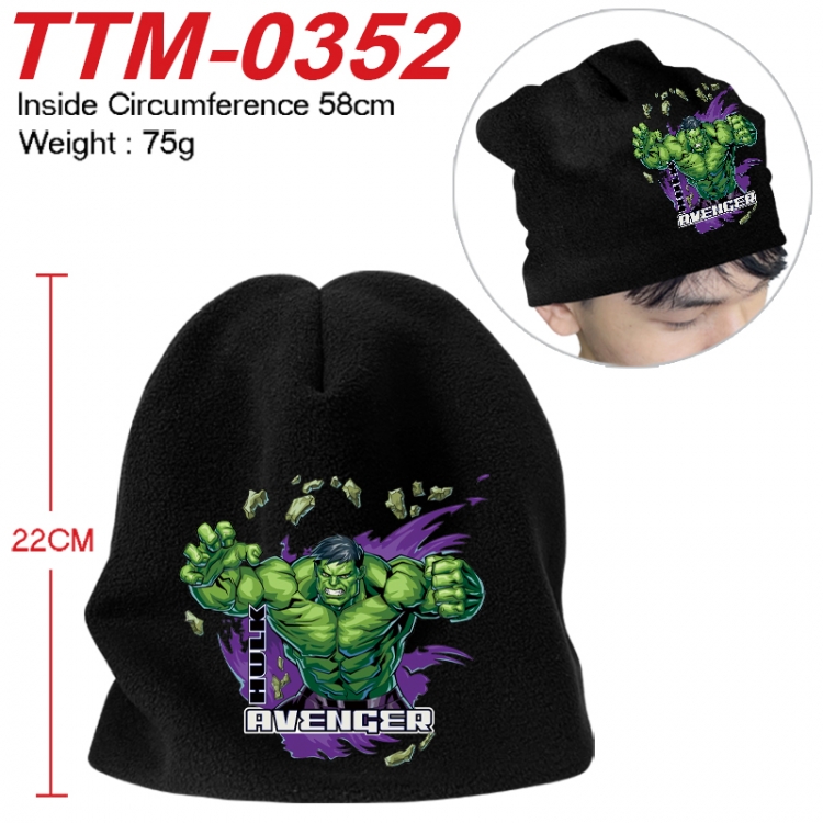 Superhero Printed plush cotton hat with a hat circumference of 58cm 75g (adult size)  TTM-0352