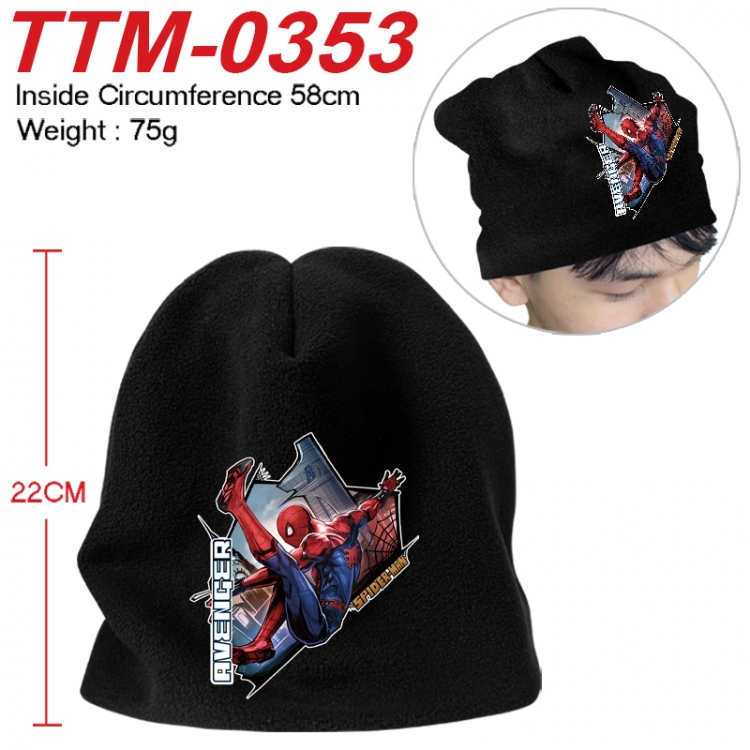 Superhero Printed plush cotton hat with a hat circumference of 58cm 75g (adult size)  TTM-0353