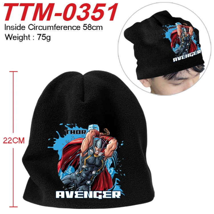 Superhero Printed plush cotton hat with a hat circumference of 58cm 75g (adult size)  TTM-0351