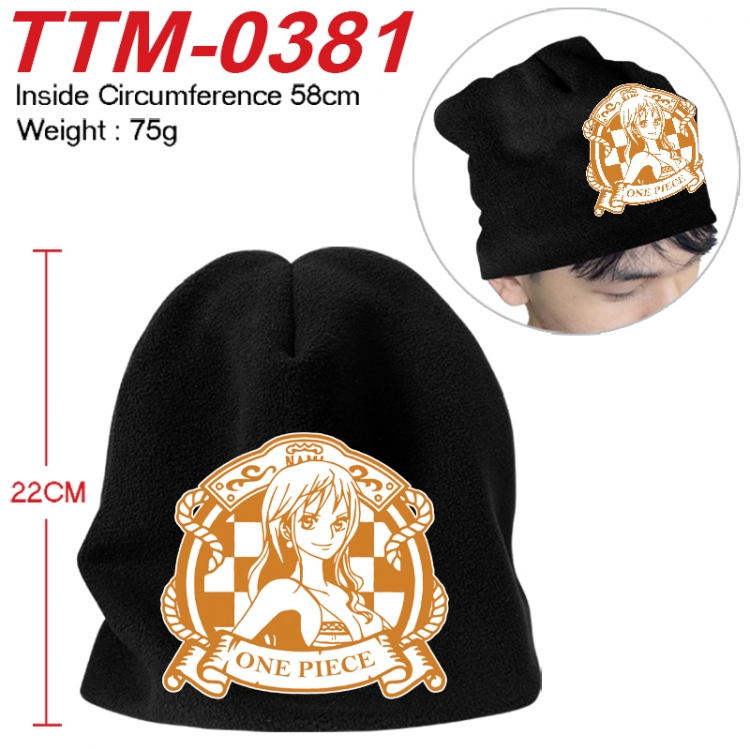 One Piece Printed plush cotton hat with a hat circumference of 58cm 75g (adult size) TTM-0381