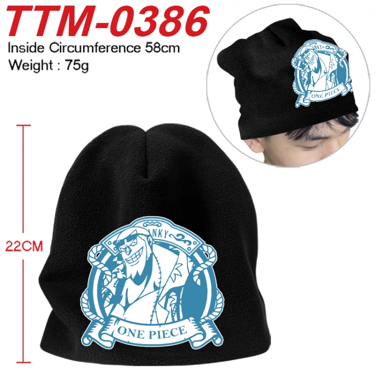 One Piece Printed plush cotton hat with a hat circumference of 58cm 75g (adult size)  TTM-0386