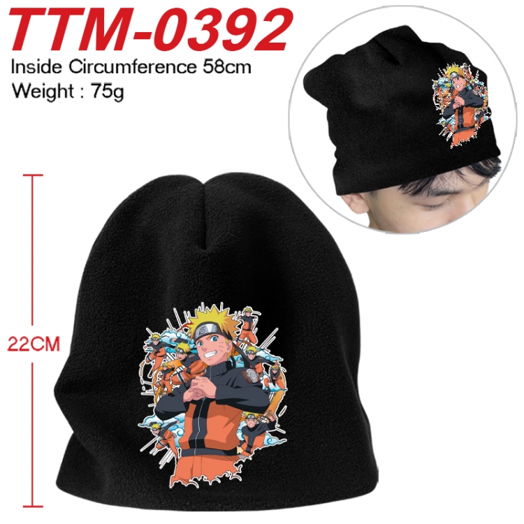 Naruto Printed plush cotton hat with a hat circumference of 58cm 75g (adult size) TTM-0392