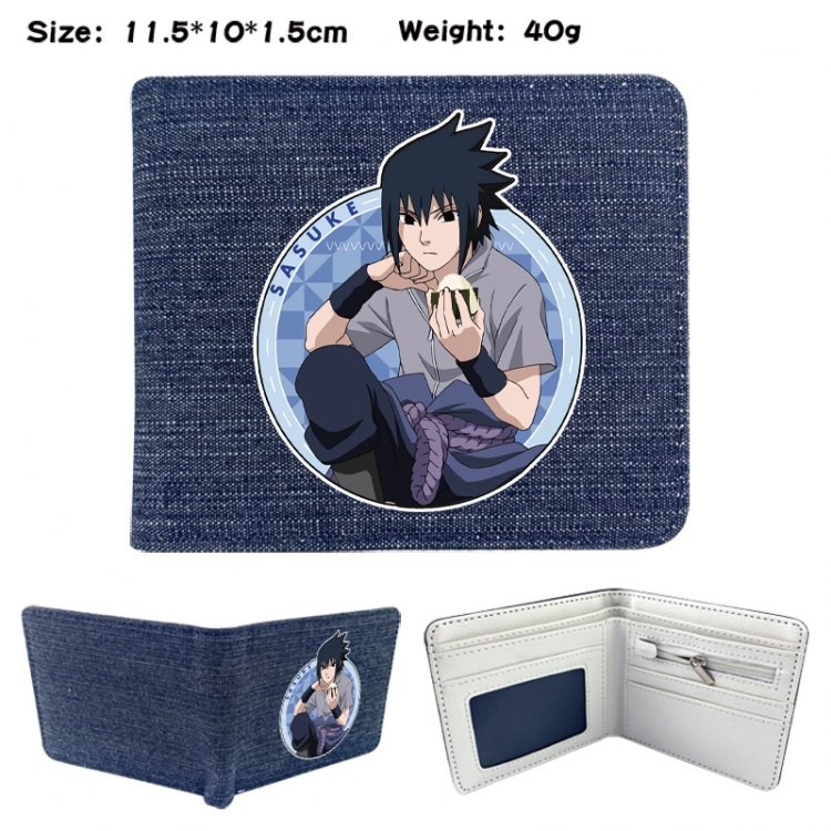 Naruto Anime denim folding full-color wallet 11.5X10X1.5CM