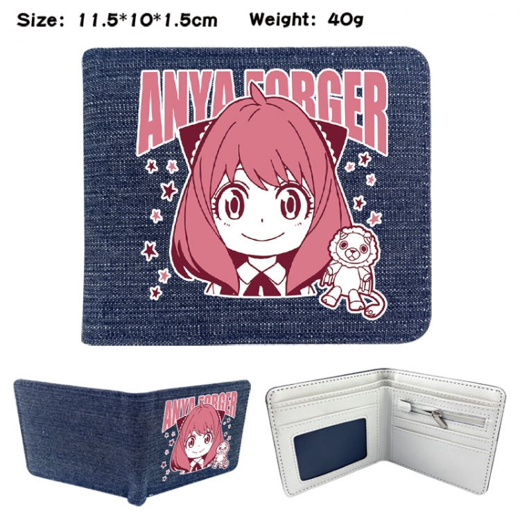 SPY×FAMILY Anime denim folding full-color wallet 11.5X10X1.5CM
