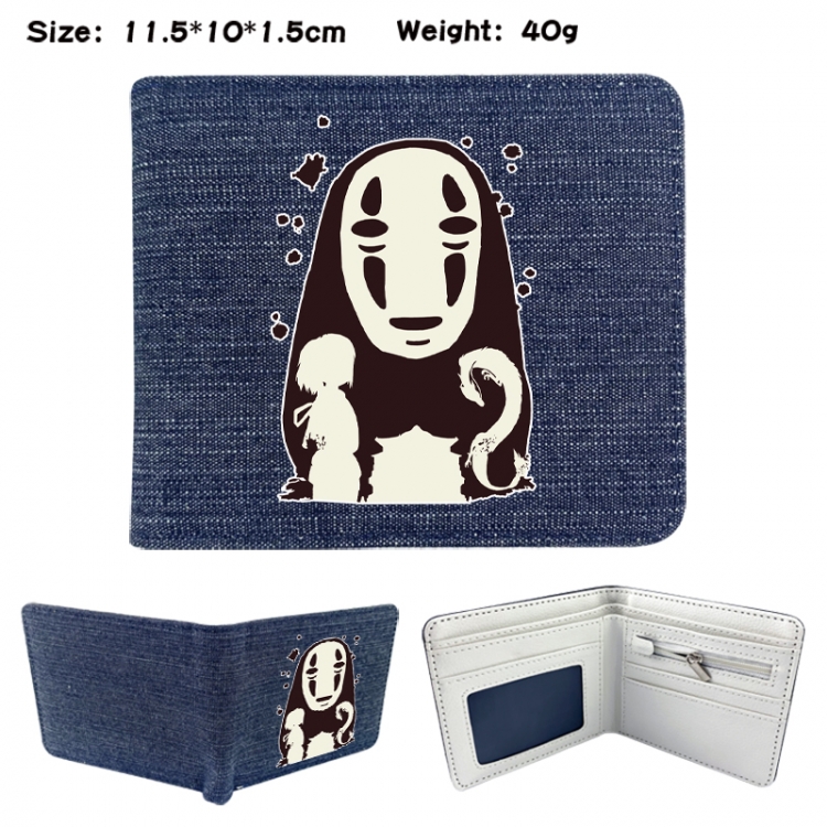 TOTORO Anime denim folding full-color wallet 11.5X10X1.5CM