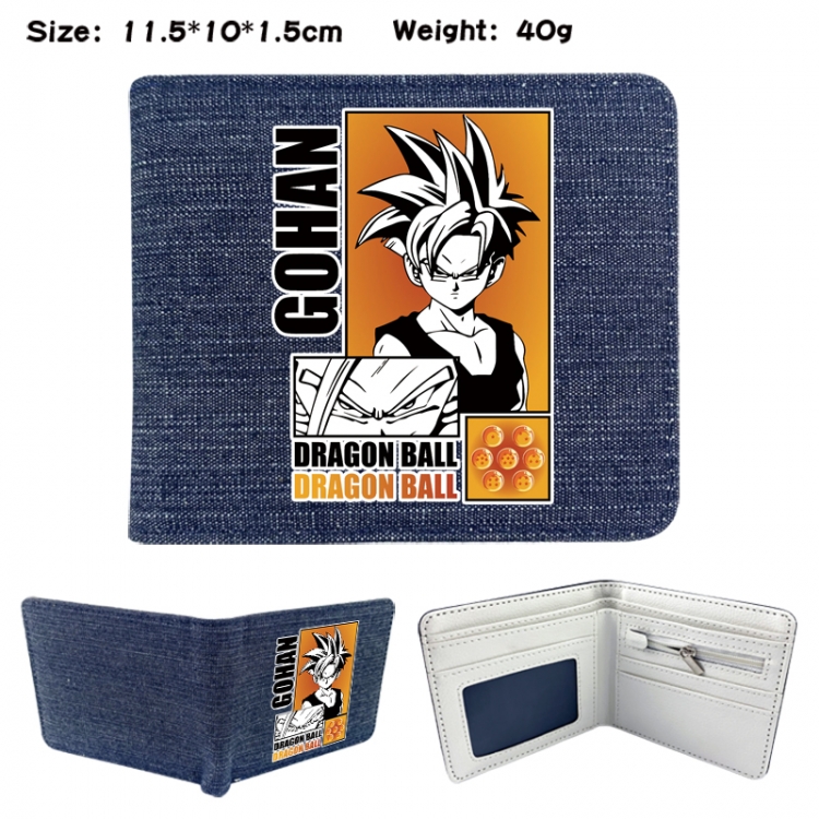 DRAGON BALL Anime denim folding full-color wallet 11.5X10X1.5CM