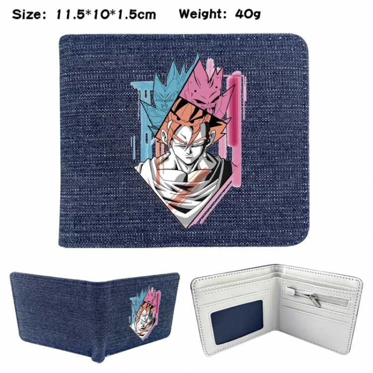 DRAGON BALL Anime denim folding full-color wallet 11.5X10X1.5CM