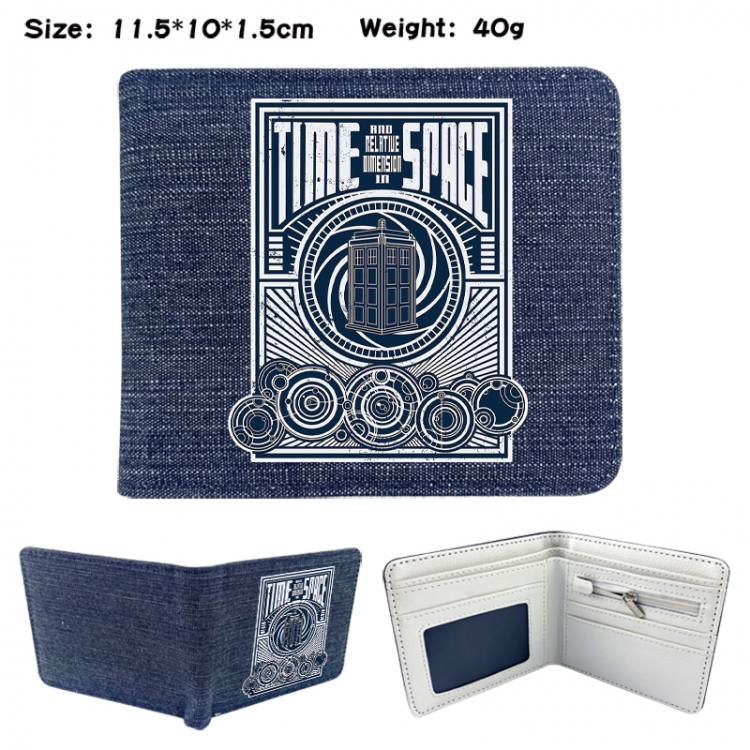 Doctor Who Anime denim folding full-color wallet 11.5X10X1.5CM